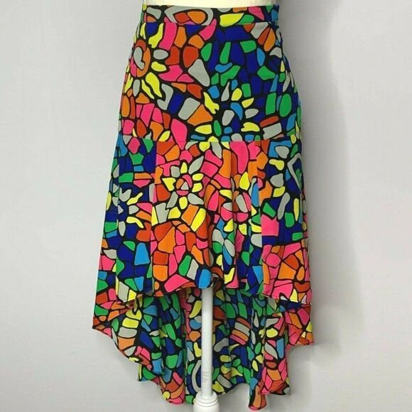 LAmour Nanette Lepore High Low Skirt XS Multicolor - Picture 1 of 6